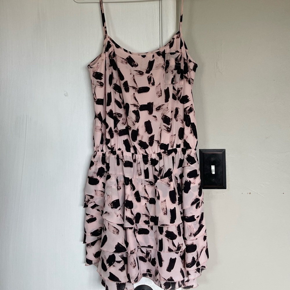 Banana Republic Pink and Black Patterned Dress